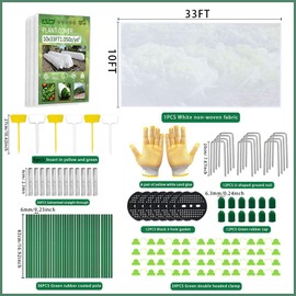 36pcs Garden Mesh Netting Kit,10x30FT Garden Netting For Raised Beds,6 Sets Garden hoops,Garden Protection For Raised Beds Greenhouse Vegetable Plants Flowers Animals,Garden Netting Pest Barrier