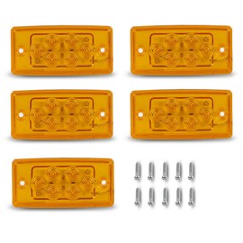 ALLGOOD LED Top Roof Running Cab Marker Light Rectangle Cab Light Fit Freightliner Century/Columbiaor or Volvo Trucks Trailers Tractors 5Pcs 12V