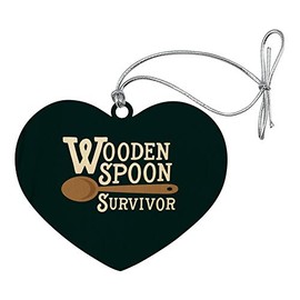 Wooden Spoon Survivor Funny Heart Love Wood Christmas Tree Holiday Ornament