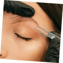 Anneome Pinza para Cejas de Acero Inoxidable, 2 Piezas Negras, Mango Antideslizante, para Cejas y Vello Encarnado, Uso Doméstico