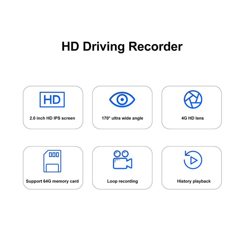 Driving Recorder 2in HD 1080P Night Vision Wide Angle Dash