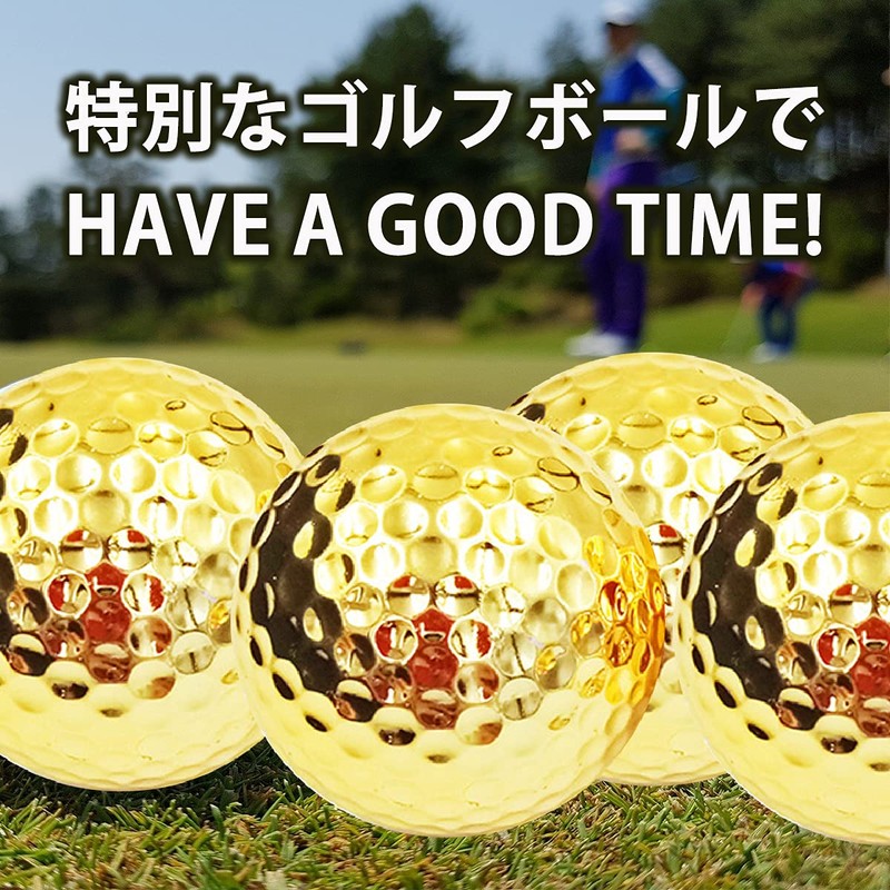 dodtazz Gold Golf Balls, Set of 6, Competition, Prize, Present,