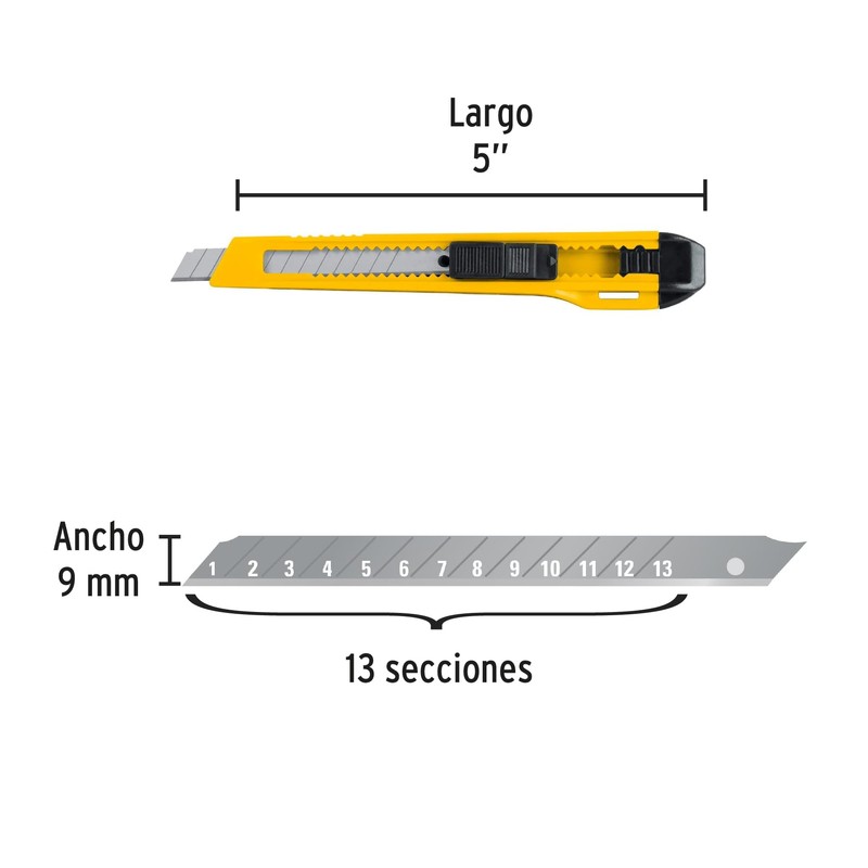 Pretul CUT-5PB, Cutter plástico, 9 mm