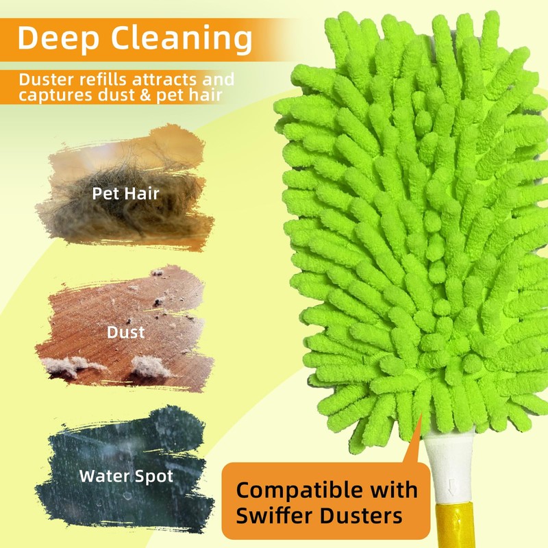 Yicotira Reusable Duster Refill Compatible with Swiffer Hand Duster -