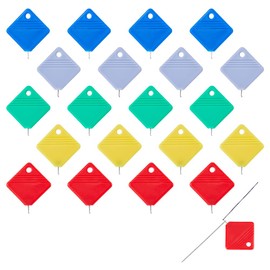 DICOSMETIC 50Pcs 5 Colors Needle Threader Simple Wire Loop Tools Small Needle Eye Threader Tool Plastic DIY Hand Sewing Machine Rhombus Threader for Embroidery Cross Stitch Sewing Crafts