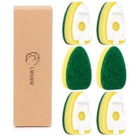 Non-Scratch Dish Wand Sponge Refills, Non-Scratch Dishwand Replacement Heads, Scratch-Free Soap Dispensing Scrubber Pads, Zero-Scratch Scrub Sponge Refills, Safe for Nonstick Cookware Kitchen Surfaces