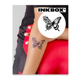 Inkbox Temporary Tattoos, Semi-Permanent Tattoo, One Premium Easy Long Lasting, Water-Resistant Temp Tattoo with For Now Ink - Lasts 1-2 Weeks, Brielle, 3 x 3 in