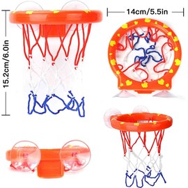 Cyfie Bath Toys for Toddlers - Bathtub Basketball Hoop Set with 4 Balls for Kids Ages 3-8 - Suction Cup Shower Toy for Boys and Girls