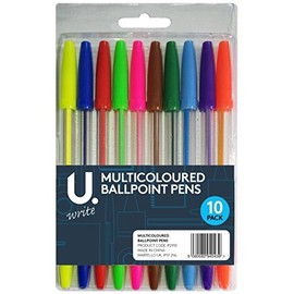 Martello Pack of 10 Multicoloured Ball Point Pens