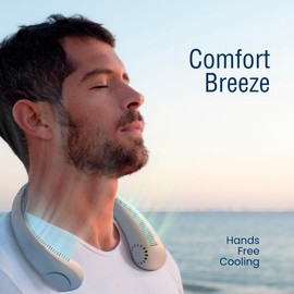 NEXAIR Portable Neck Fan -3 Speed Rechargeable Bladeless Neck Cooler, Quality Comfortable Lightweight, Personal Neck Fan For Women & Men Modern Design, Great Cooling Fan For Travel, Outdoors & Sports