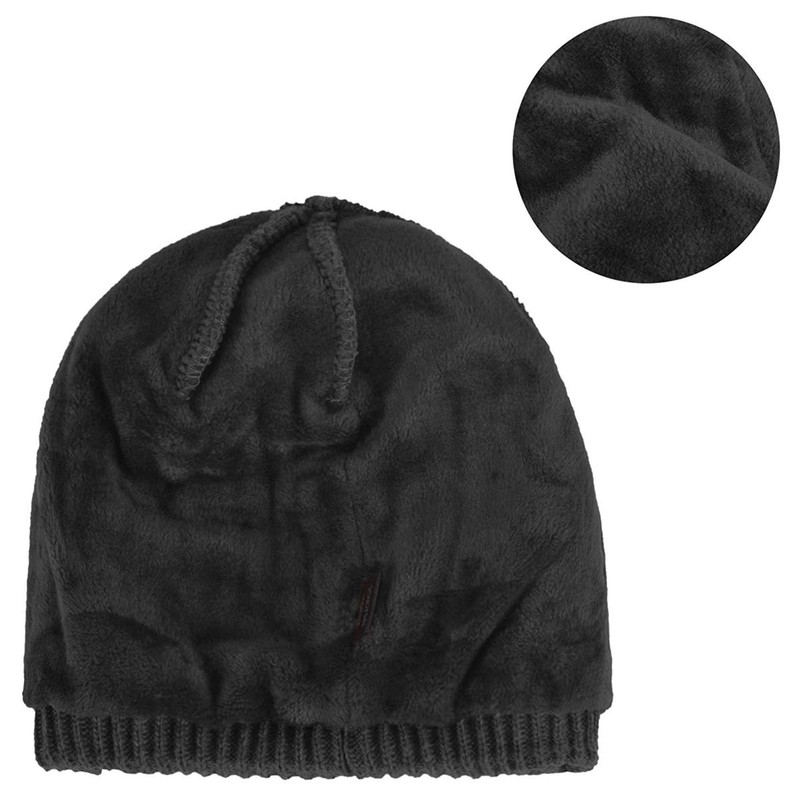 Yixda Men's Winter Hat with Peak, Warm Knitted Beanie Cap