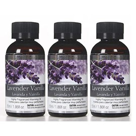Hosley's Set of 3, 55 ml Lavender Vanilla Fragrance Warming Oils. Ideal Gift for Weddings, Spa, Meditation Settings. P1