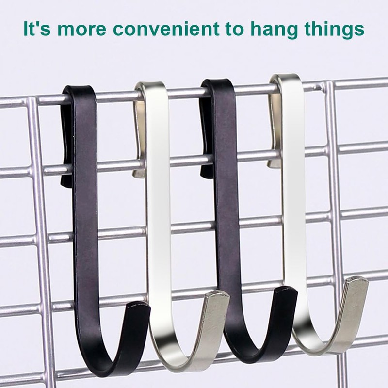 ZBKJYILF Pack of 20 Stainless Steel Hooks Black and White