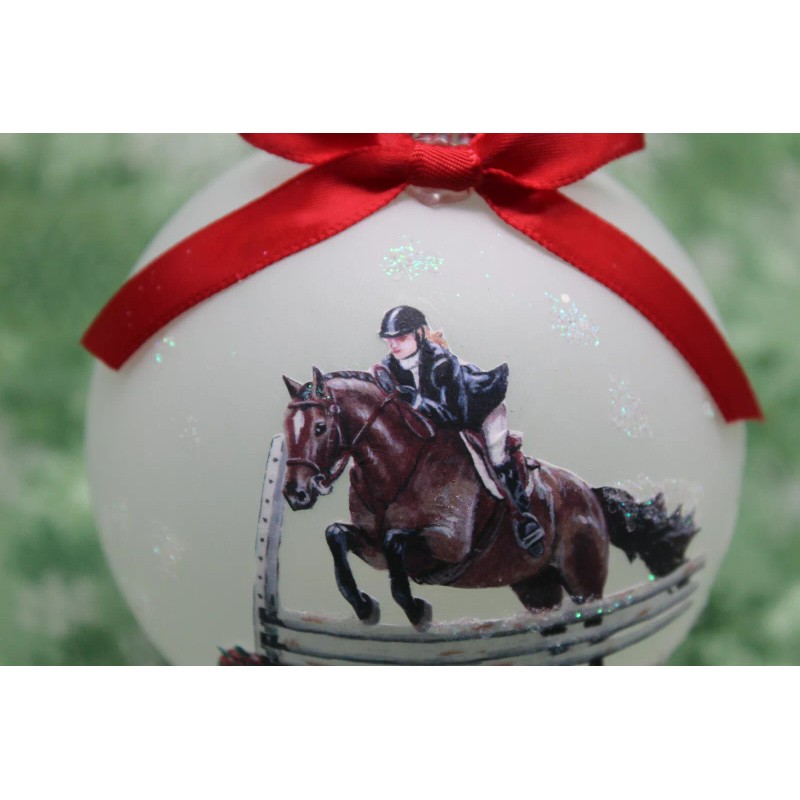 H050 Hand-made Christmas Ornament HORSE- Bay show hunter jumper