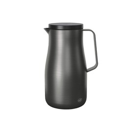 alfi Studio TT 1.0 L, stainless steel, dark grey, insulated jug made of double-walled stainless steel, matt, keeps warm for 12 hours, cold for 24 hours, screw cap opening, large thermos flask,