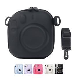 MUZIRI KINOKOO Harte Eva Tasche für Instax 12/40/11/8/9/7+/Liplay-Kamera, Schutzhülle Aufbewahrungstasche für Instax Mini-Sofortbildkamera – mit Schultergurt – Schwarz