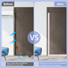 Coengwui Peel and Stick Shower Door Draft Stopper, T-Shaped Silicone Weather Stripping, Double Sided Self-Adhesive Seal Strip for Gaps (Clear, 10ft x 1.97in)