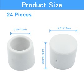 Luomorgo 24Pcs Door Stop Rubber Tip Replacement, Door Stopper Rubber Tip, White Door Stop Rubber End Cap Universal for Door Stop Bumper Tips Wall & Floor Protection