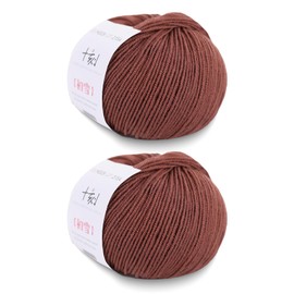 Soft Wool Blend Yarn, Crochet & Knitting Yarn, 50% Merino Wool Yarn and 50% Anti-Pilling Acrylic Yarn, Suitable for Crocheting & Handmade DIY Weaving Amigurumi Crafts (542-Brick red, 2 Balls)