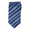 Extra Long Fashion Tie Microfibre Blue Stripe XL Men's Woven