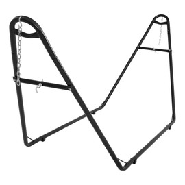 Lazy Daze Hammocks Universal Double Hammock Stand Only, Metal Adjustable Heavy Duty 550 lbs Capacity Hammock Support with Chains, Hooks - Fits 9-14 ft Hammocks for Yard, Patio, Outdoor, Black
