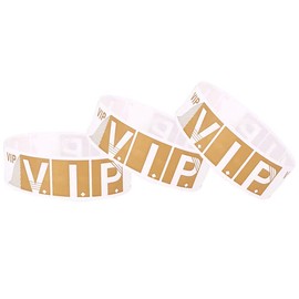 JKJF Pack of 200 VIP Inlet Bands Festival Bracelets Waterproof Party Ribbons for Events Wedding Clubs Concerts Bars Amusement Parks Fairs - Gold