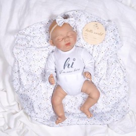 Paradise Galleries® Realistic Reborn Baby Doll, Ping Lau - Sculptor and Artist Designer Doll Collection, 18" Doll w/ 5 Piece Accessories Include Pacifier, Special Birthday Gift, Ages 3+ - Hello World