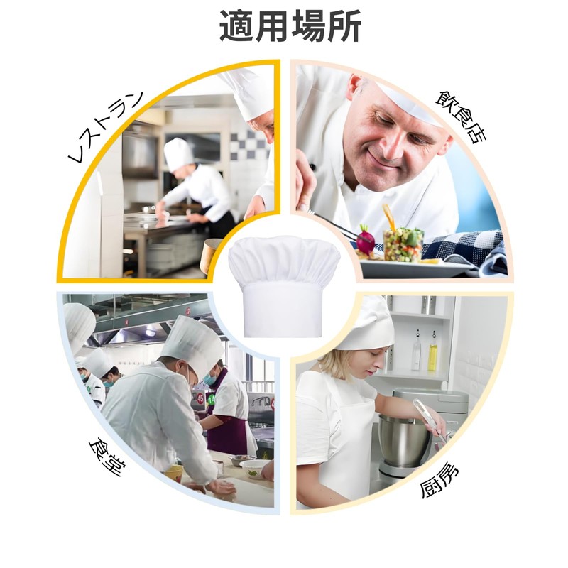 BIGHAS Cook Hat, Chef Hat, Chef Hat, Cook's Hat, Rubber