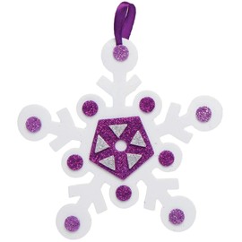 Baker Ross Christmas Snowflake Mix and Match Decoration – Pack of 8, Kids Make Your Own Christmas Decoration, Christmas Bauble Arts and Crafts (AX479)