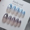 Summer reflective glitter [Handmade nail tip] Emily Nail - Coffin