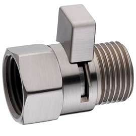 BRIGHT SHOWERS Water Flow Control Valve, Brass Shower Valve with Handle Lever, Flow Regulator Water-Saver Volume, Brushed Nickel