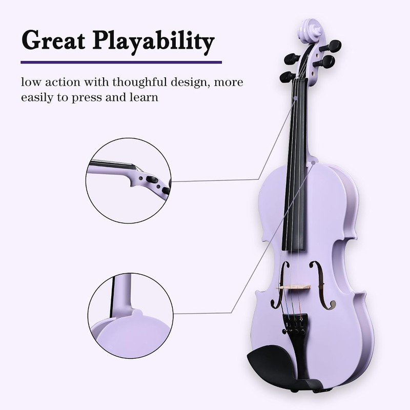 ADM Acoustic Violin for Kids Beginners,1/2 Size Acoustic Violin Fiddle