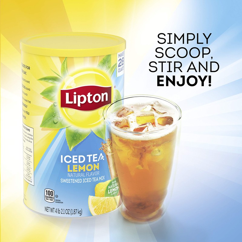 Lipton Lemon Sweetened Iced Tea Mix, Makes 28 Quarts (Pack