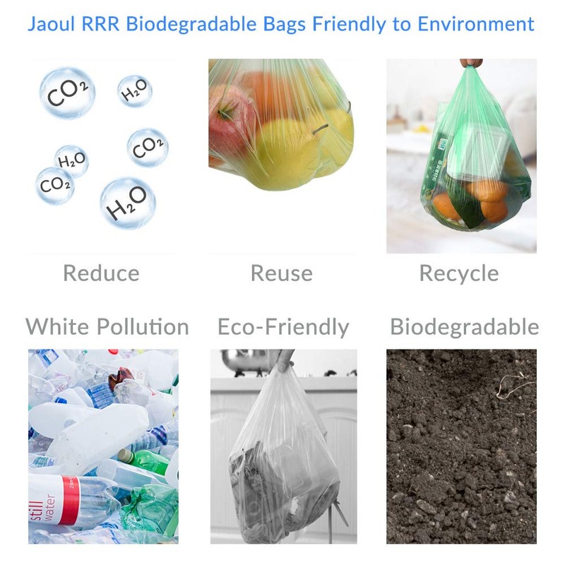 Jaoul Trash Bags 2.6 Gallon, Biodegradable Small Garbage Bags, Recycled