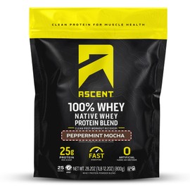 Ascent- 100 Proteína de Suero en Polvo Aislado de Proteína de Suero Post Entrenamiento, Cero Sabores Artificiales y Edulcorantes                      
