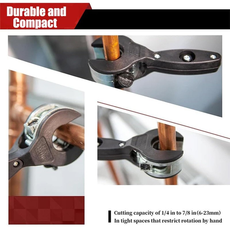 Ratcheting Tubing Cutter, Copper Pipe Cutter for Cutting 5/16 to