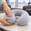 Inflatable Travel Neck Pillow – U-Shaped Portable Airplane Pillow with