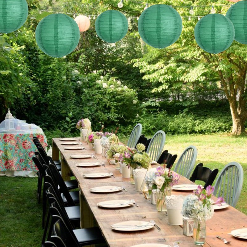 BEISHIDA 8-Inch Green Round Paper Lanterns Hanging Decorative Chinese Paper