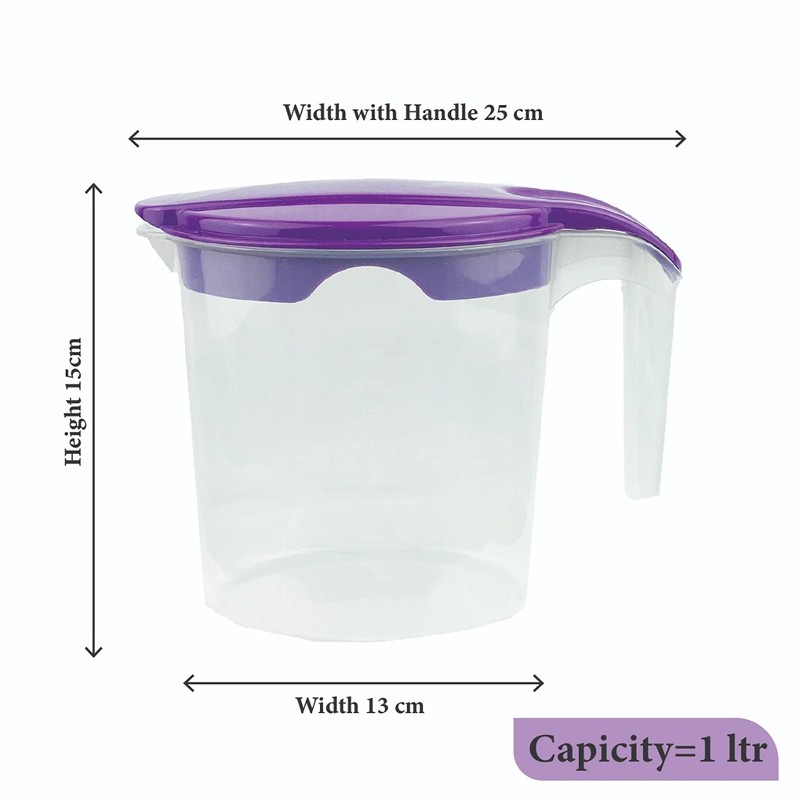 1 Liter Plastic Water Fruit Juices Jug Milk with Lid