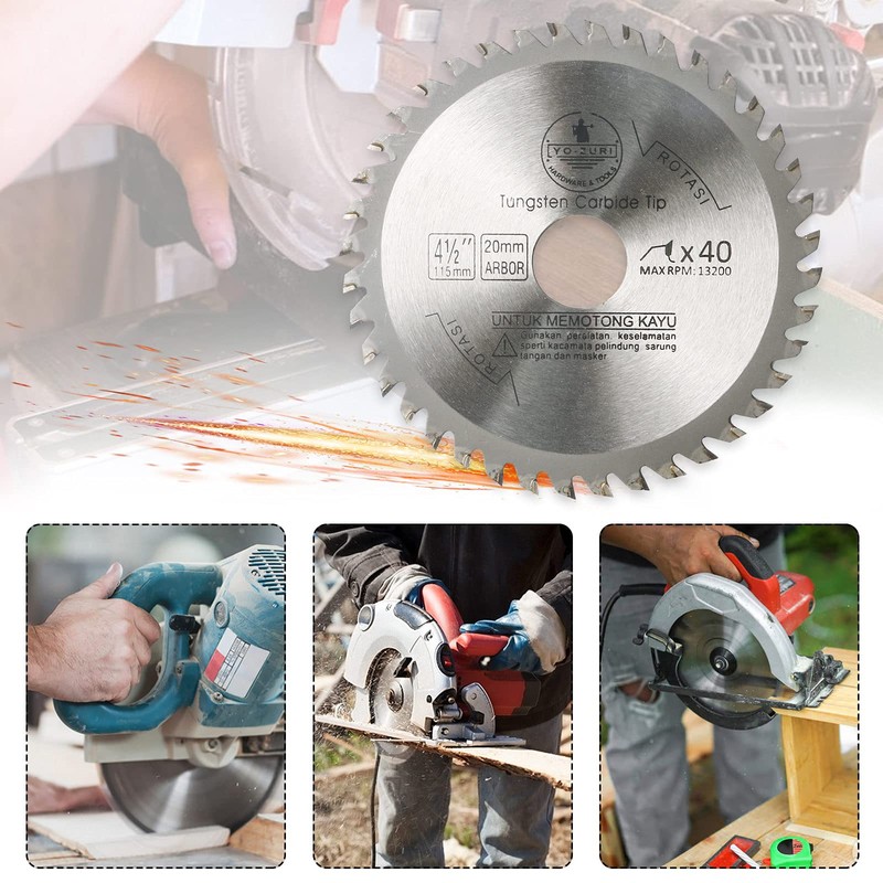 Circular Saw Blade 115mm Wood Cutting Disc 40T Alloy Steel