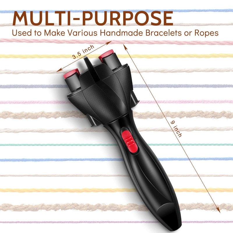 Automatic Hair Braider with 800 Mini Rubber Bands, Tail Comb,