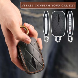 Rulansda Fits The Remote for Hyundai Key fob Cover Perfectly, Compatible with Genesis Electrified G70 G80 G90 GV60 GV70 GV80 5 Button Key Protector Fob Chain Case Shell Accessories/Black