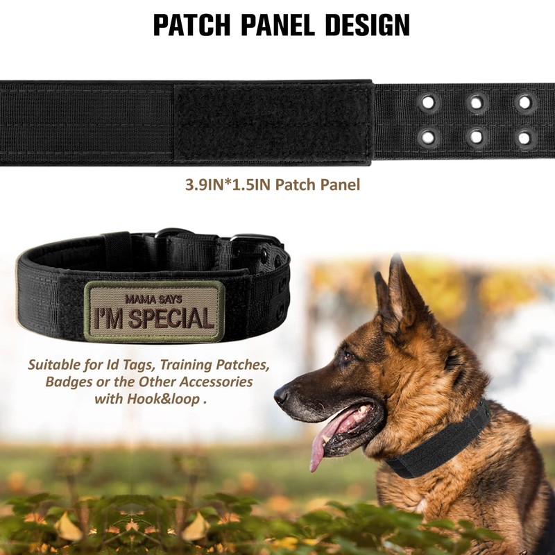 Tactical Dog Collar Military Adjustable Dog Collars Soft Nylon Training