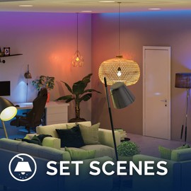 Satco S11257 Starfish 9.5W BR30 WiFi Smart LED Light Bulb, Tunable White and Color Changeable, Voice and App Control, 2700K-5000K, White