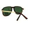 Unisex Retro Sunglasses Oversized Square Arched Aviators Tortoise (Green Lens)