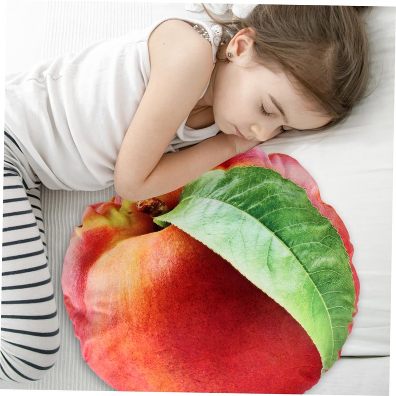 Operitacx Peach Shaped Plush Cushion Novelty Fruit Pillow for Sofa