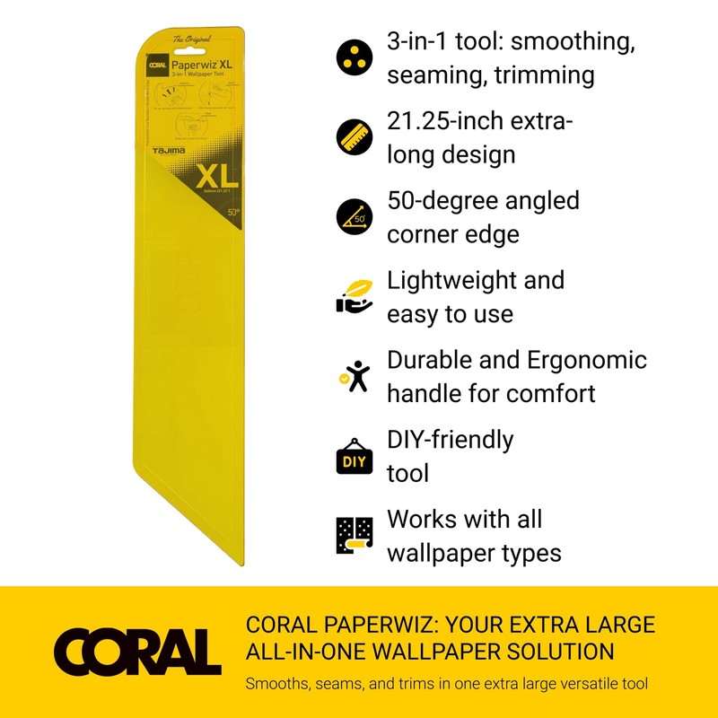 Coral Wallpaper Smoothing Tool 21.25 inch Ergonomic Durable Home Improvement