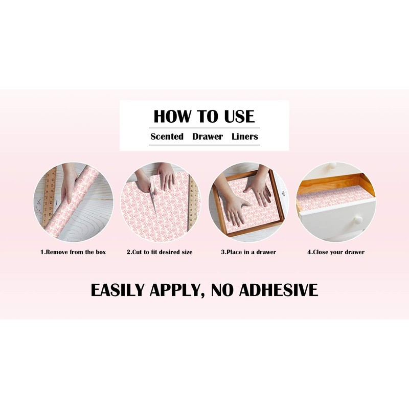 SCENTORINI Rose Sandalwood Scented Drawer Liners, Scent Paper Liners for