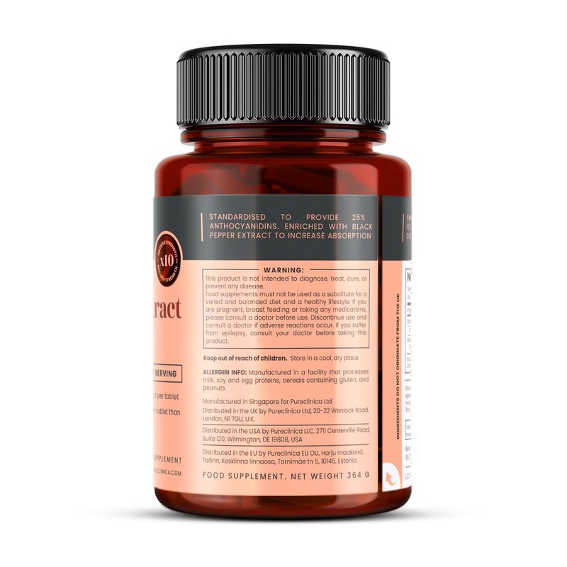 Bilberry Extract 10,000mg – High Strength 1000mg 10:1 Extract per