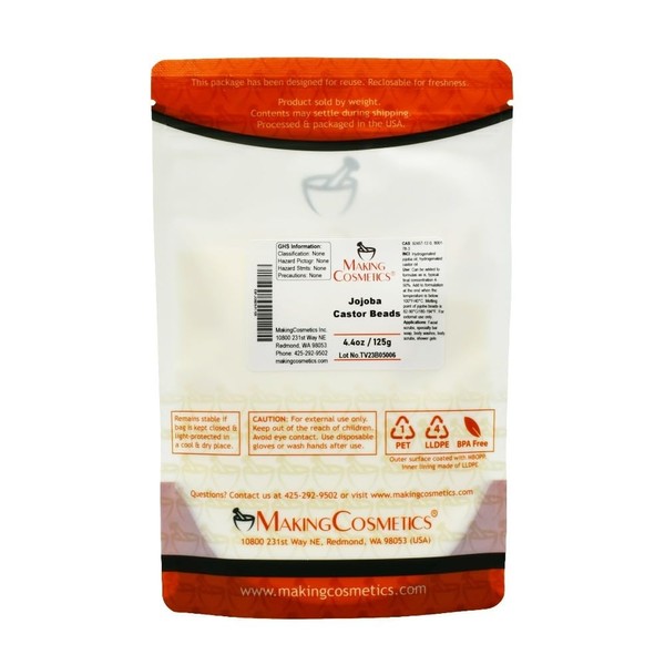 MakingCosmetics - Jojoba Castor Beads Exfoliants - 4.4oz / 125g